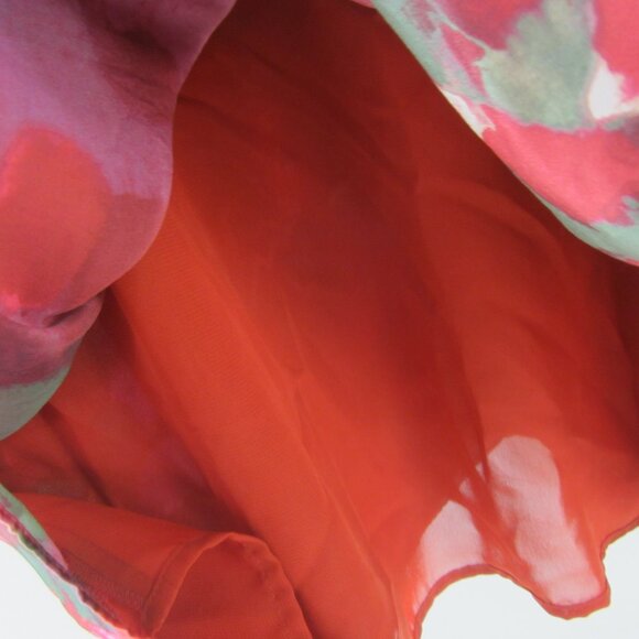 Banana Republic Womens 6 Red Green Blue Floral Empire Waist Silk Dress Small - Picture 5 of 12